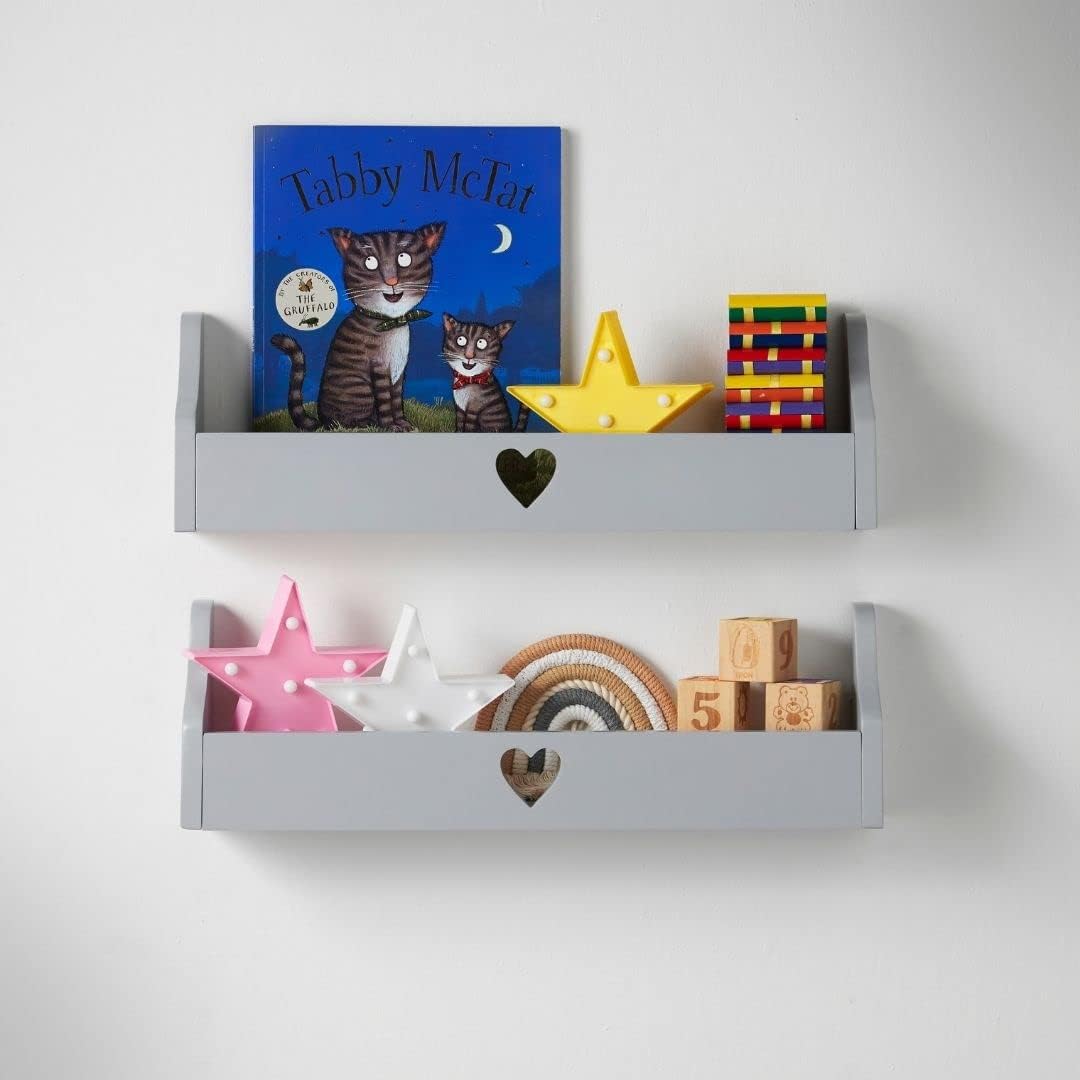 Haus Projekt Estante de Pared para Niños Flotante Corazón Organizadora Solución Multiuso de Madera Estanterías para el Cuarto de Juegos de los Niños Chubby Heart Shelf (Paquete 2, Gris) 50x10x16cm Haus Projekt Estante de Pared para Niños Flotante Corazón Organizadora Solución Multiuso de Madera Estanterías para el Cuarto de Juegos de los Niños Chubby Heart Shelf (Paquete 2, Gris) 50x10x16cm